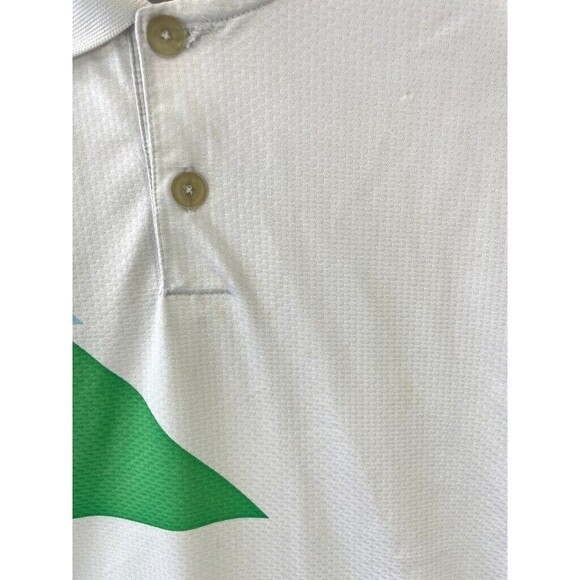 Nike Golf Dri-FIT Polo Shirt Men’s XL White Blue Green V Foundation Logo - Picture 3 of 8